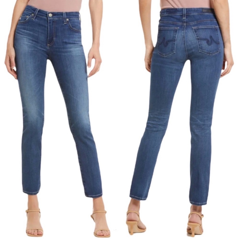 AG Adriano Goldschmeid Mari High Rise Straight‎ Premium Denim Jeans